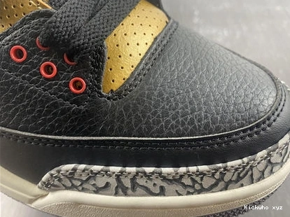 CK9246- Retro SoftTouch 3 3832 Jordan Black Gold Cement 1014